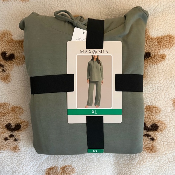 ❤️Max & Mia Women's Hoodie Lounge Set Women's Dark Sage Color New size XL - Picture 4 of 5
